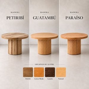 Mesa redonda extensible madera varillada Nativa - SILVINA C 421