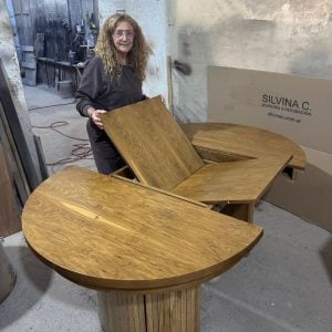 Mesa redonda extensible madera varillada Nativa - SILVINA C 532