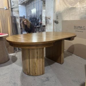 Mesa redonda extensible madera varillada Nativa - SILVINA C 632