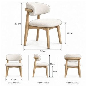 Silla comedor Nórdica diseño madera Paraíso Verba - SILVINA C 5267