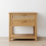 Mesa luz madera 2 cajones arpillera Jane