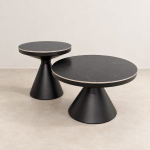 Mesas ratonas modernas set dúo Black Verona - SILVINA C 4213