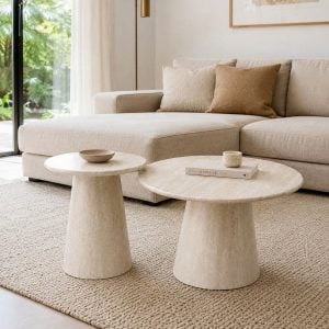 Mesas ratonas living dúo set Travertino Tívoli - silvina c (1)