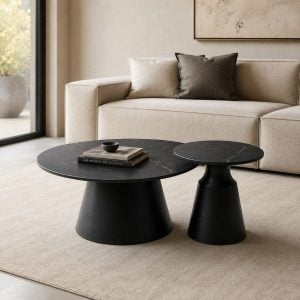 Mesas ratonas modernas set dúo Black Verona - SILVINA C 12175 (1)
