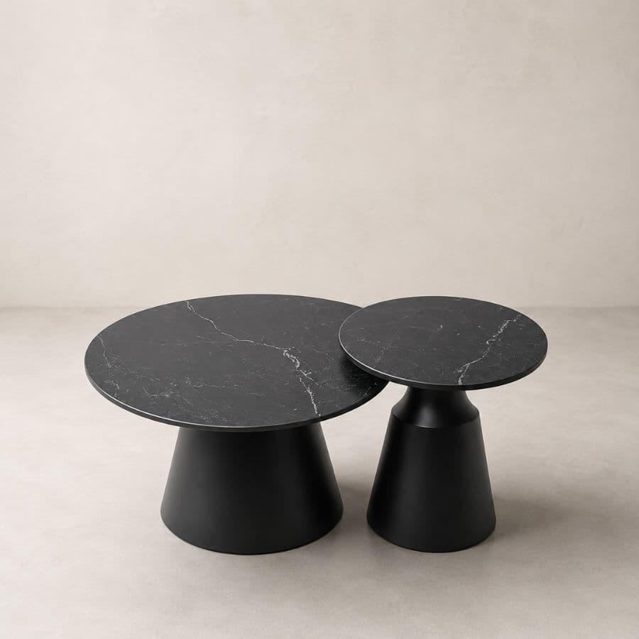 Mesas ratonas modernas set dúo Black Verona - SILVINA C 121 Mesas ratonas modernas set dúo Black Verona - SILVINA C 121