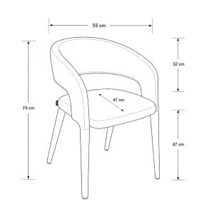 Silla moderna comedor tapizada diseño Lens - SILVINA C 12 (3)