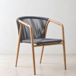 Silla Aluminio exterior Apilable soga Gris Naoto