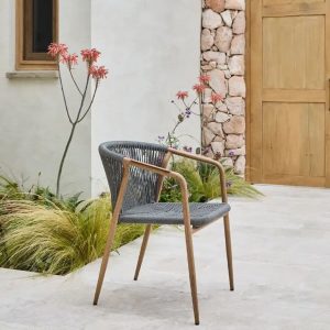 Silla Aluminio exterior soga Gris Naoto - SILVINA C (3)