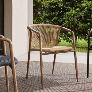 Silla Aluminio jardín Apilable soga Beige Naoto - SILVINA C (9)