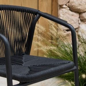 Silla Aluminio jardín Apilable soga Black Naoto - SILVINA C (10)