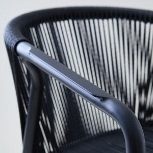 Silla Aluminio jardín Apilable soga Black Naoto - SILVINA C (12)