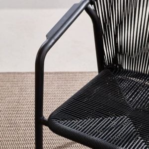 Silla Aluminio jardín Apilable soga Black Naoto - SILVINA C (8)