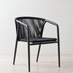 Silla Aluminio jardín Apilable soga Black Naoto
