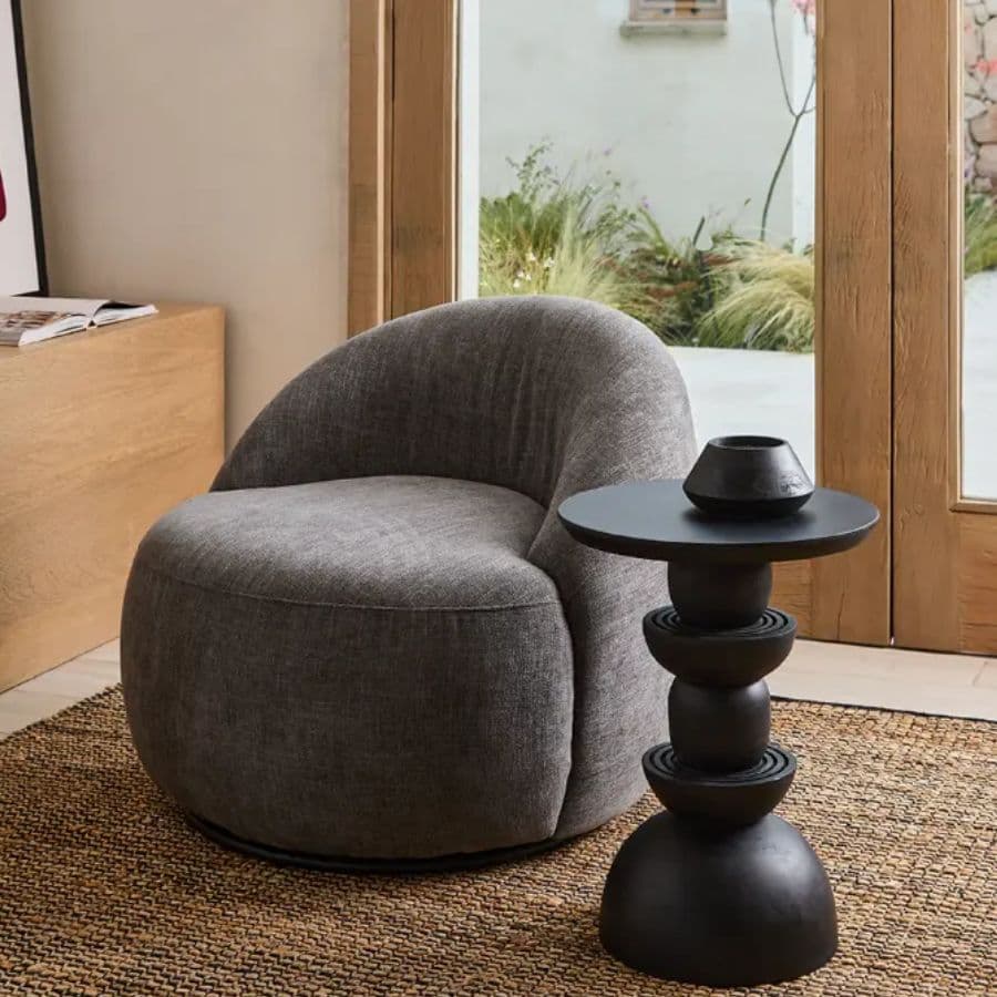 Sillón individual redondo Moderno Gris giratorio Bufy - SILVINA C (4) Sillón individual redondo Moderno Gris giratorio Bufy - SILVINA C (4)